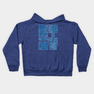 Kyiv, Ukraine City Map Typography - Blueprint Kids Hoodie